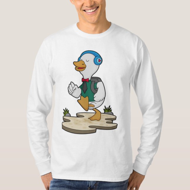 Ente als Hiker mit Rucksack T-Shirt (Vorderseite)