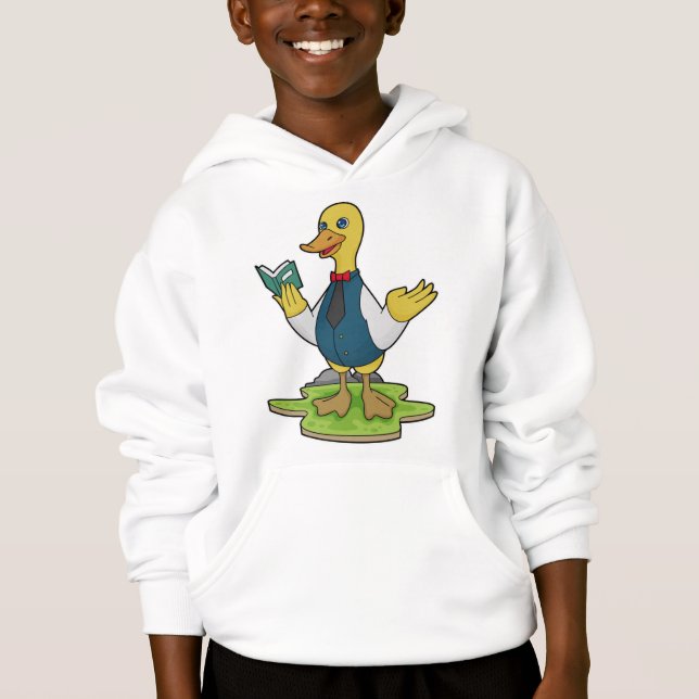 Ente als Lehrer mit Buch Hoodie (Vorderseite)