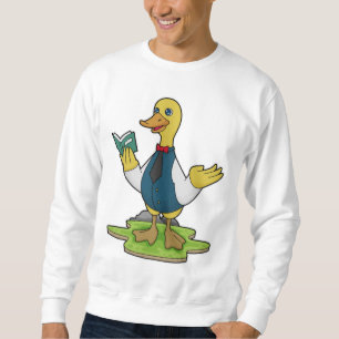 Ente als Lehrer mit Buch Sweatshirt