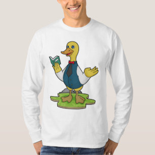 Ente als Lehrer mit Buch T-Shirt