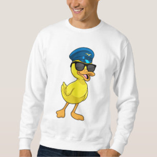 Ente als Pilot mit Pilotenhut Sweatshirt