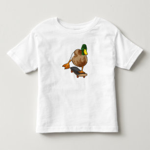 Ente als Skater mit Skateboard Kleinkind T-shirt