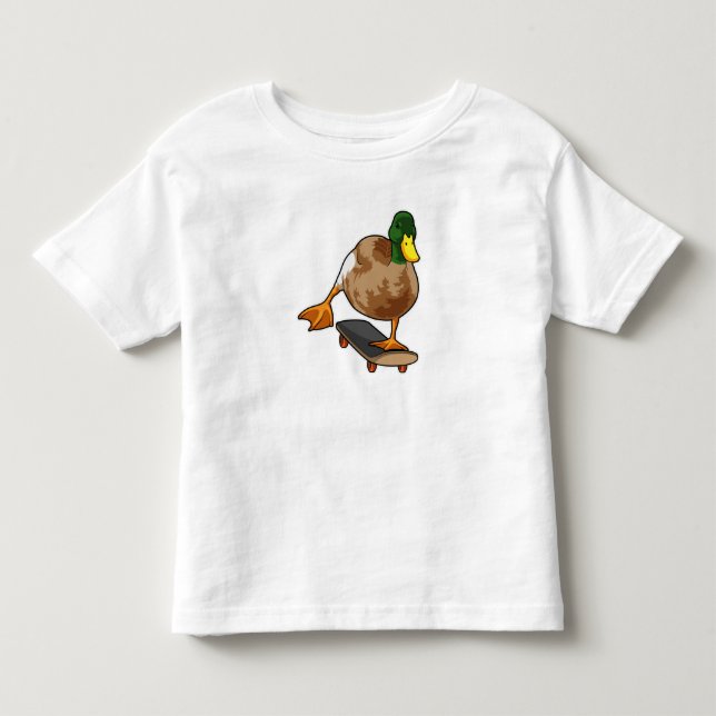 Ente als Skater mit Skateboard Kleinkind T-shirt (Vorderseite)