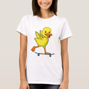 Ente als Skater mit Skateboard T-Shirt