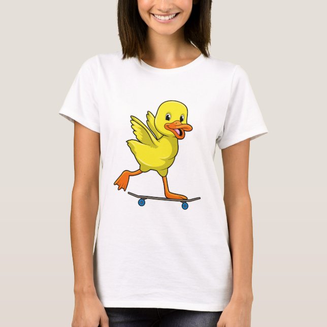 Ente als Skater mit Skateboard T-Shirt (Vorderseite)