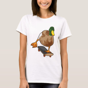 Ente als Skater mit Skateboard T-Shirt