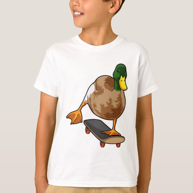 Ente als Skater mit Skateboard T-Shirt (Vorderseite)