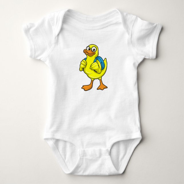 Ente als Student mit Backpack Baby Strampler (Vorderseite)