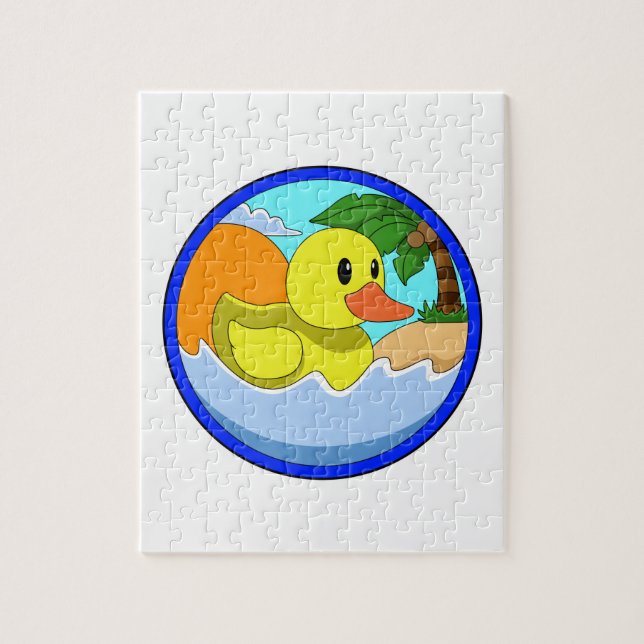 Ente am Strand mit Palmen.PNG (Vertikal)