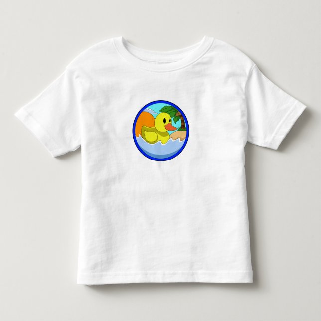 Ente am Strand mit Palmen.PNG Kleinkind T-shirt (Vorderseite)