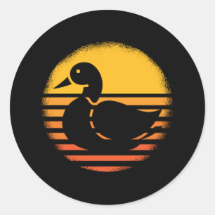 Ente Animal Retro Runder Aufkleber