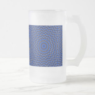 Ente auf Blau Kaleidoscope Klein Mattglas Bierglas