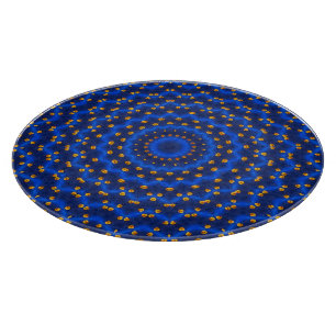 Ente auf Blau Kaleidoskop Klein Schneidebrett