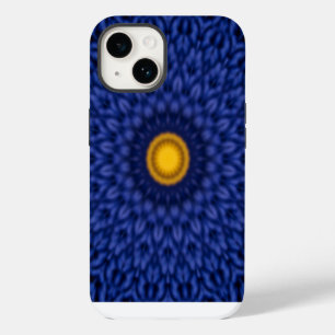 Ente auf Blau mit gelbem Kaleidoskop iPhone 14 Hülle