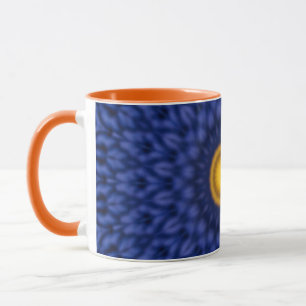 Ente auf Blau mit gelbem Kaleidoskop Tasse
