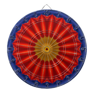 Ente auf blau mit rotem Kaleidoskop Dartscheibe
