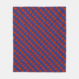 Ente auf Blau mit rotem Kaleidoskop Fleecedecke
