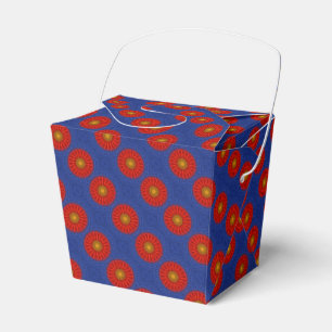 Ente auf Blau mit rotem Kaleidoskop Geschenkschachtel