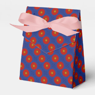 Ente auf Blau mit rotem Kaleidoskop Geschenkschachtel