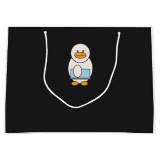 Ente auf dem Weg zur Arbeit, lustige Arbeit Große Geschenktüte