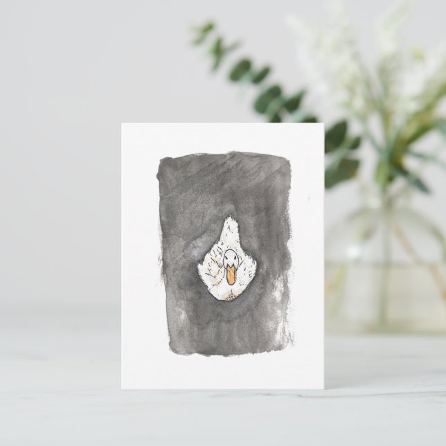 Ente auf der Straßenkarte Postkarte (Stehend Vorderseite)