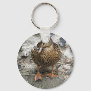 Ente auf einem Wall-Schlüsselanhänger Schlüsselanhänger