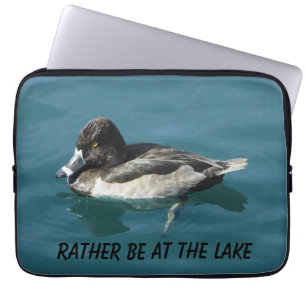 Ente auf Water Schwarz-weiß Bird Nature Lover Lake Laptopschutzhülle