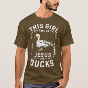 Ente Bauer Dieses Mädchen läuft auf Jesus und Ente T-Shirt