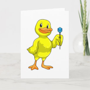 Ente bei Darts mit Wurfpfeil Karte