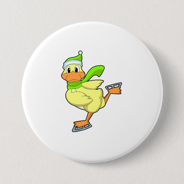 Ente bei Ice-Skaten mit Eis-Skaten Button (Vorderseite)