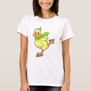 Ente bei Ice-Skaten mit Eis-Skaten T-Shirt