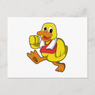 Ente bei Laufend Postkarte