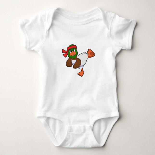 Ente bei Martial Arts Karate Baby Strampler (Vorderseite)
