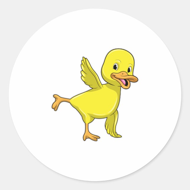 Ente bei Yoga Stretching-Übung Runder Aufkleber (Vorderseite)