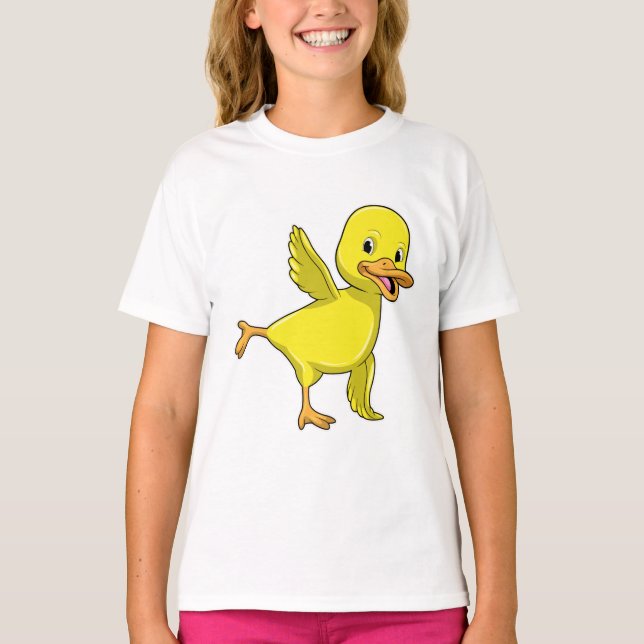 Ente bei Yoga Stretching-Übung T-Shirt (Vorderseite)