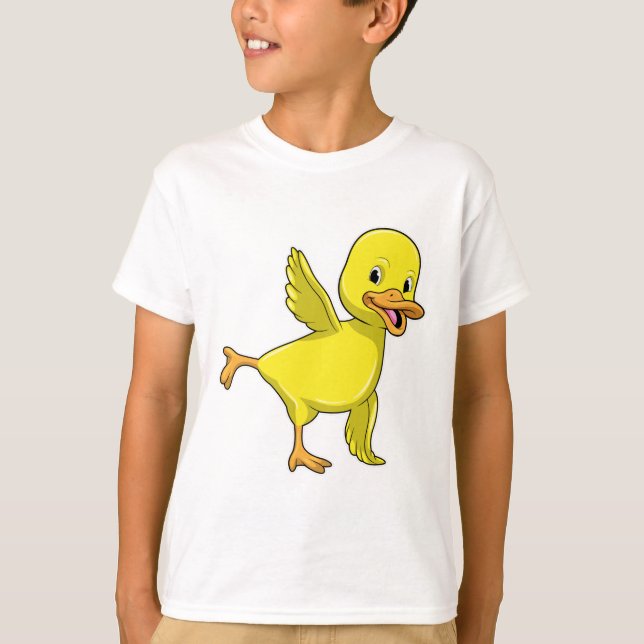 Ente bei Yoga Stretching-Übung T-Shirt (Vorderseite)