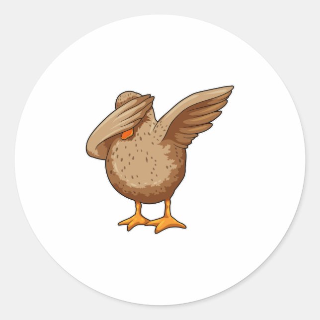 Ente beim Hip Hop Dance Dab Runder Aufkleber (Vorderseite)