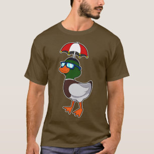 Ente beim Regen mit Regenschirm T-Shirt