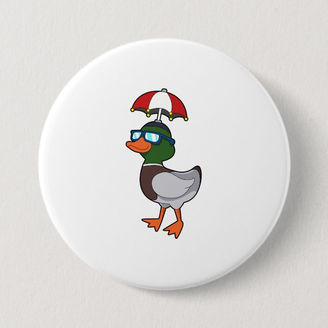 Ente beim Regen mit Umbrella.PNG Button (Vorderseite)