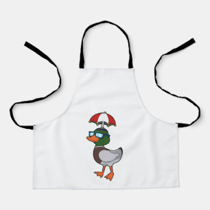 Ente beim Regen mit Umbrella.PNG Schürze