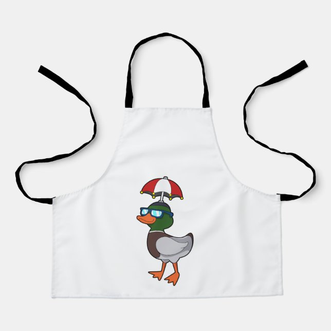 Ente beim Regen mit Umbrella.PNG Schürze (Vorderseite)