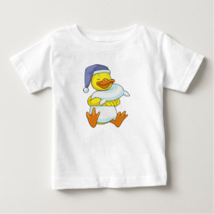 Ente beim Schlafen mit Nachtkappe Baby T-shirt