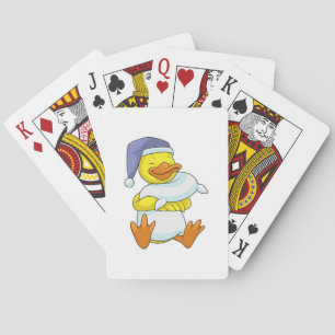 Ente beim Schlafen mit Nachtkappe Spielkarten