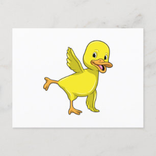 Ente beim Yoga-Dehnungsübung Postkarte