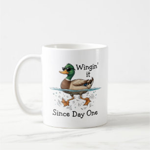 Ente, die es einfach drauf ankommen lässt kaffeetasse