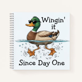 Ente, die es einfach so hinkriegt notizbuch