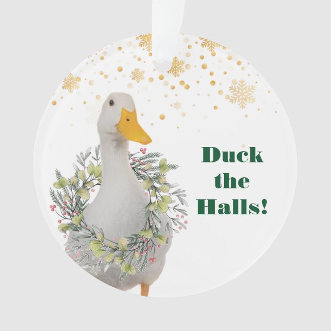 Ente die Hallen Weihnachtsente Ente Ornament (Vorderseite)