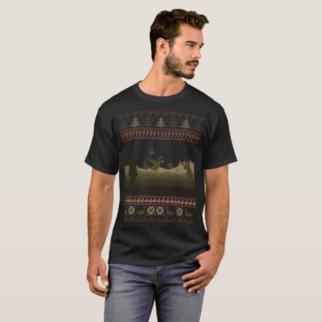Ente, die hässliche Weihnachtsstrickjacke-lustigen T-Shirt (Vorne ganz)
