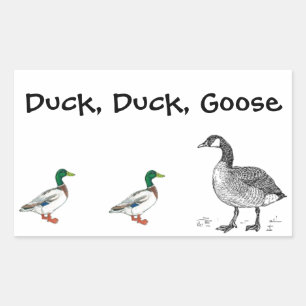 Ente Ente Gänse Cartoon Rechteckiger Aufkleber