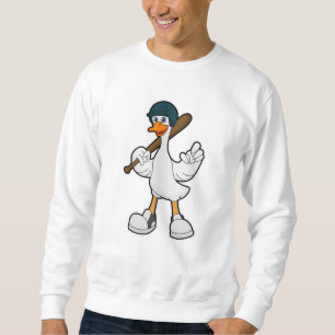 Ente im Baseball mit Baseballschläger und Helm Sweatshirt